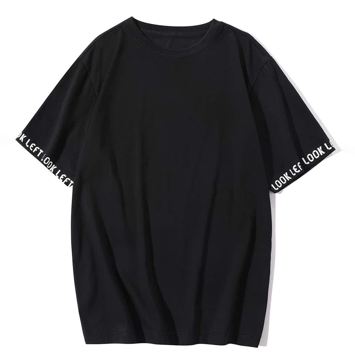 Men Slogan Graphic Drop Shoulder Tee, Black