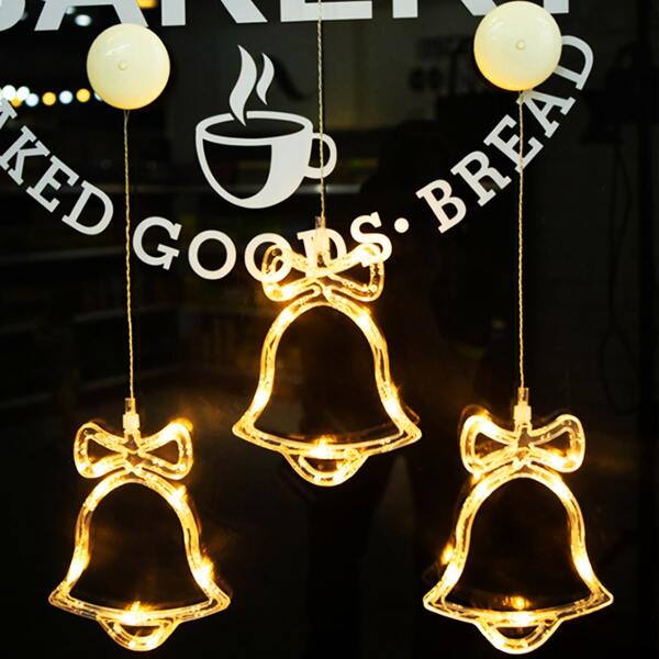

1pc Christmas Bell Hanging Light, Yellow