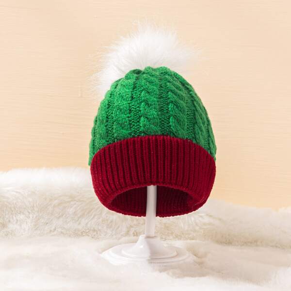 

Toddler Kids Pom-pom Decor Beanie, Multicolor