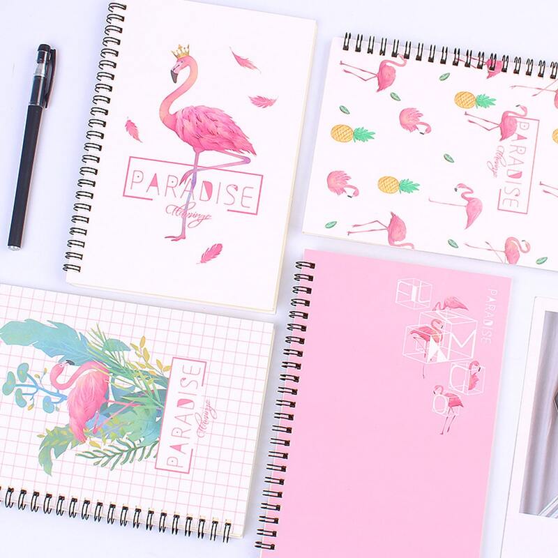 

1pc Flamingo Print Random Notebook, Multicolor