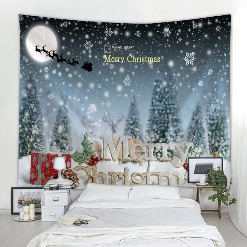 

Christmas Snow Scene Tapestry, Multicolor