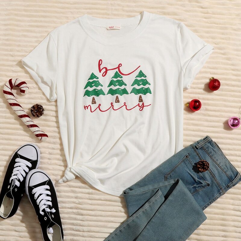 

Christmas Tree Print Tee, White