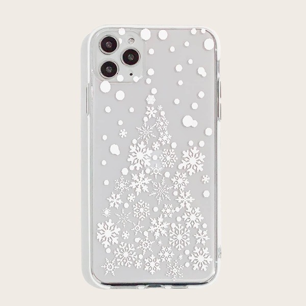 

Чехол для iPhone с принтом рождественской снежинки, Белый