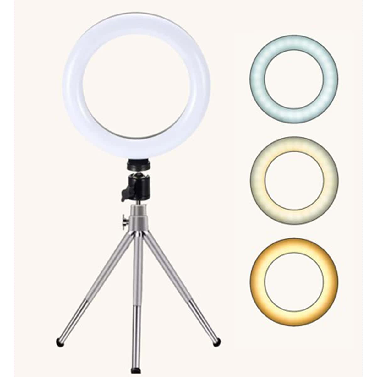 

Selfie Ring Light With Tripod Stand, Silver