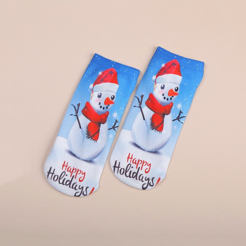 

Christmas Snowman Pattern Socks, Blue
