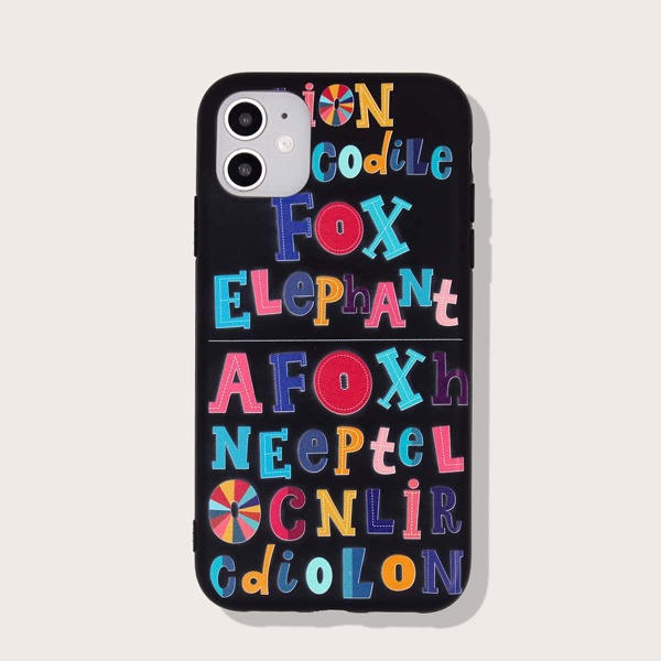 

Чехол для iPhone с текстовым принтом, Многоцветный
