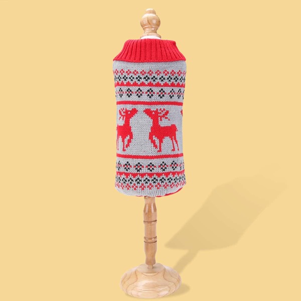 

Deer Pattern Dog Sweater, Red