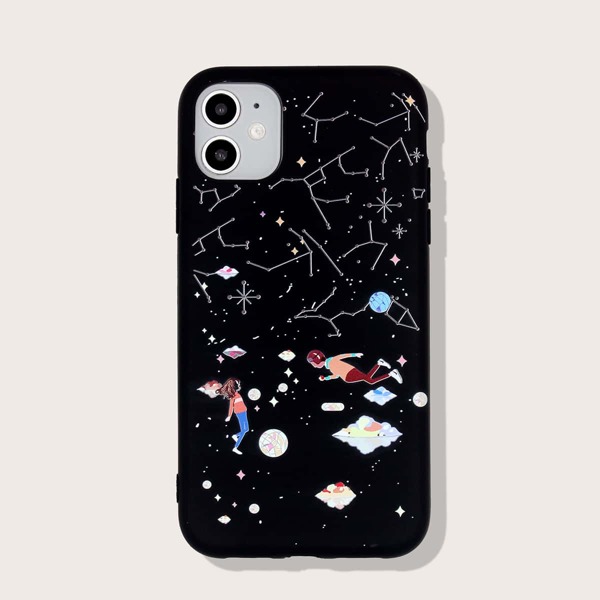 

Constellation & Figure Graphic iPhone Case, Multicolor