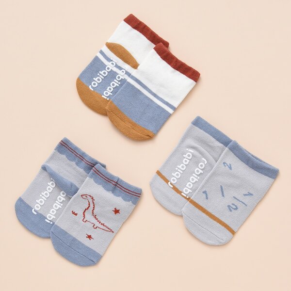 

3pairs Toddler Kids Cartoon Graphic Socks, Multicolor