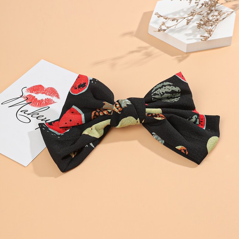 

Fruit Bow Hair Clip, Black
