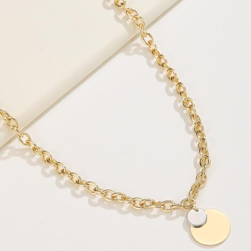 

Disc Pendant Chain Necklace, Multicolor
