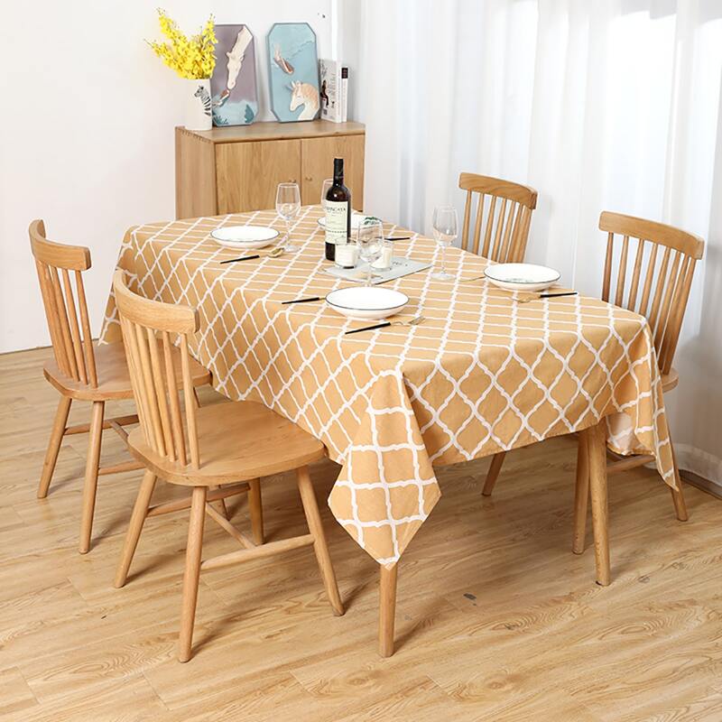 

Geometric Pattern Tablecloth, Khaki