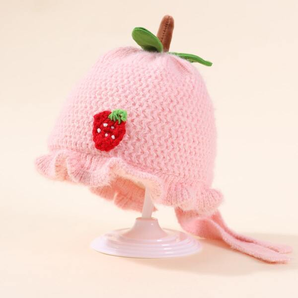 

Baby Strawberry Decor Beanie, Pink