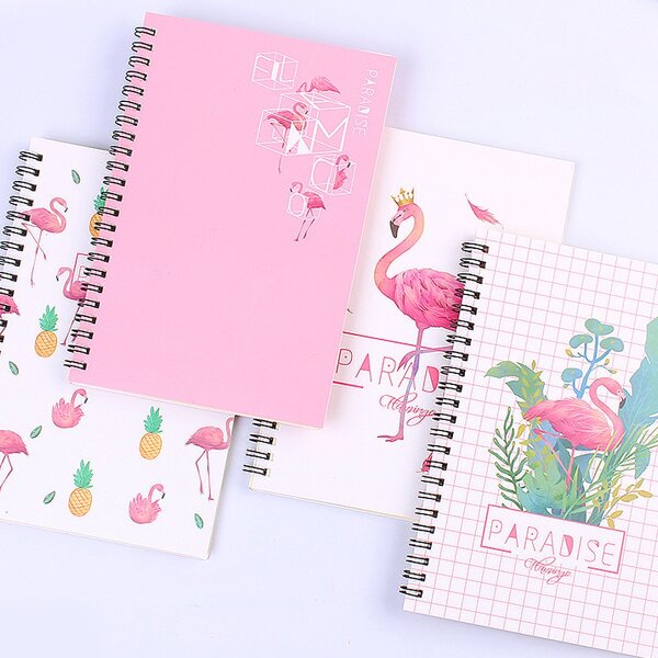 

1pc Flamingo Print Random Notebook, Multicolor