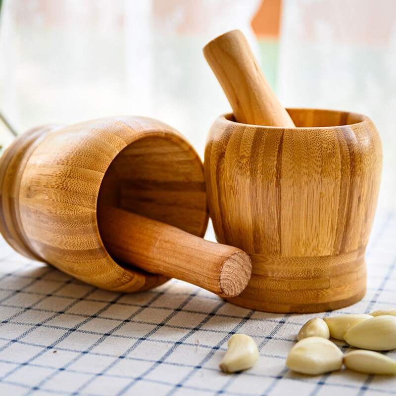 

1set Wooden Garlic Masher, Brown