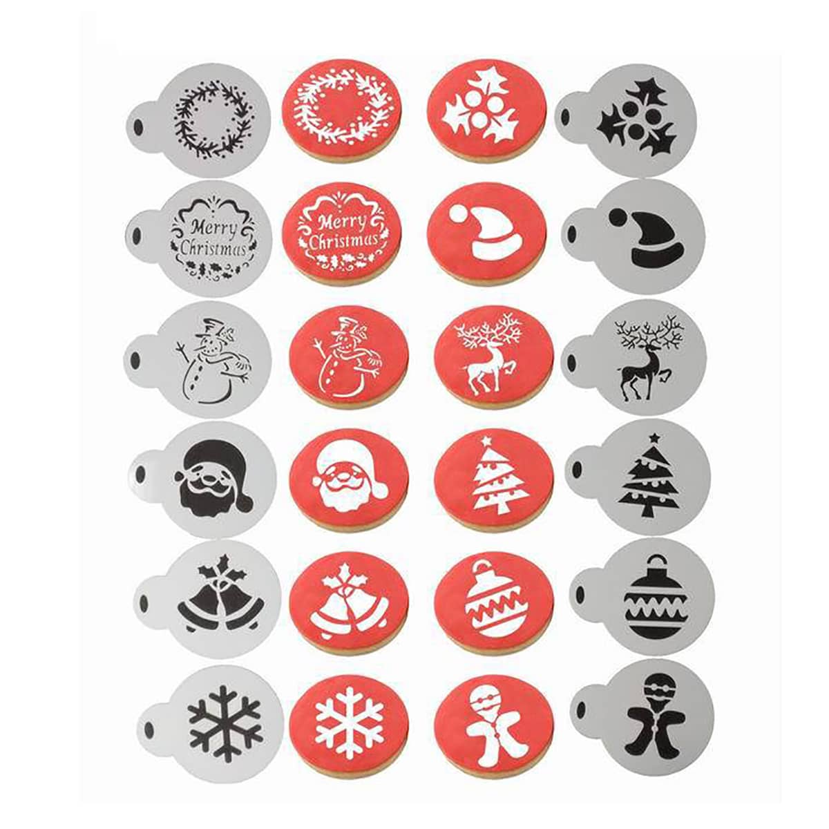 

12pcs Christmas Cake Spray Mold, White