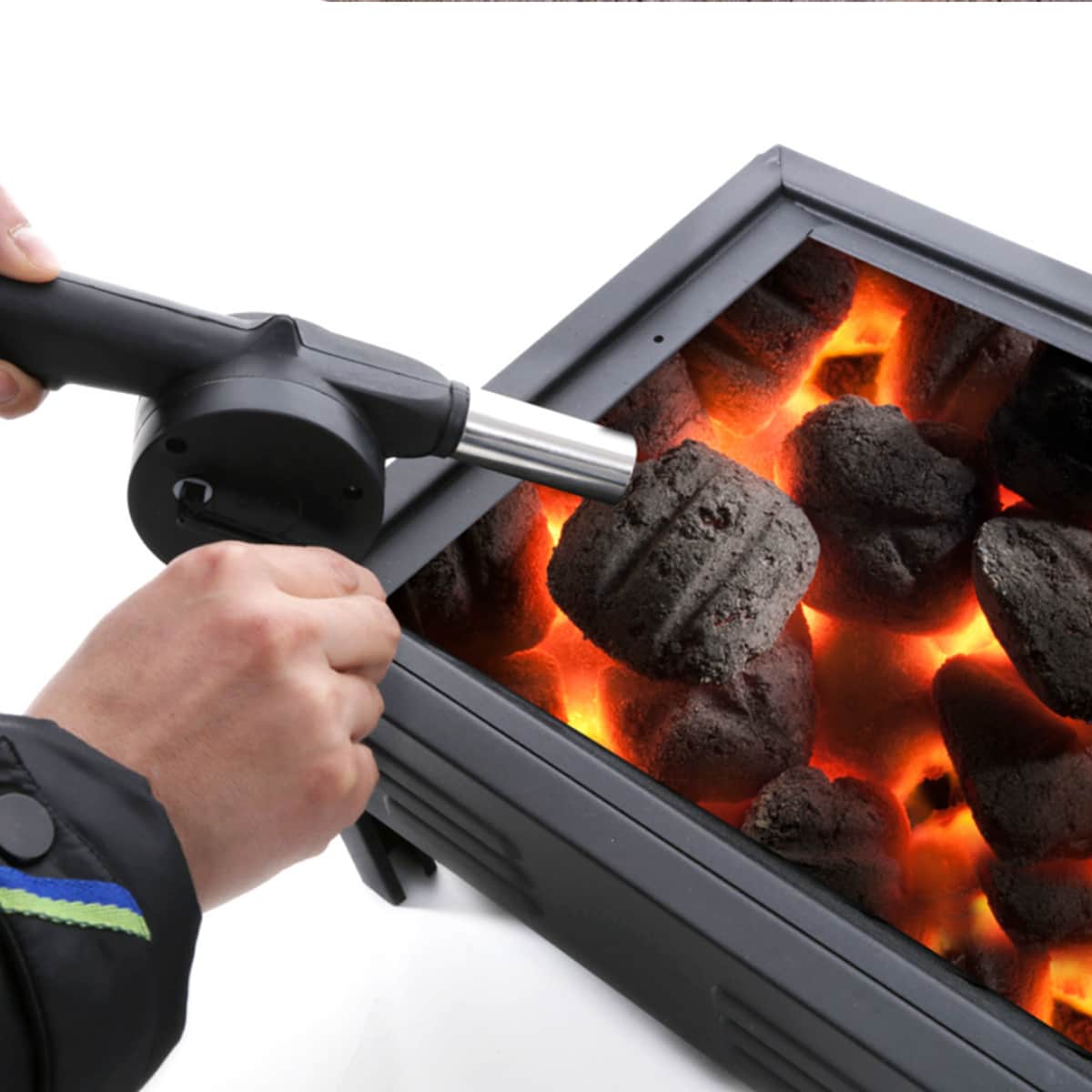 

1pc Manual Barbecue Blower, Black