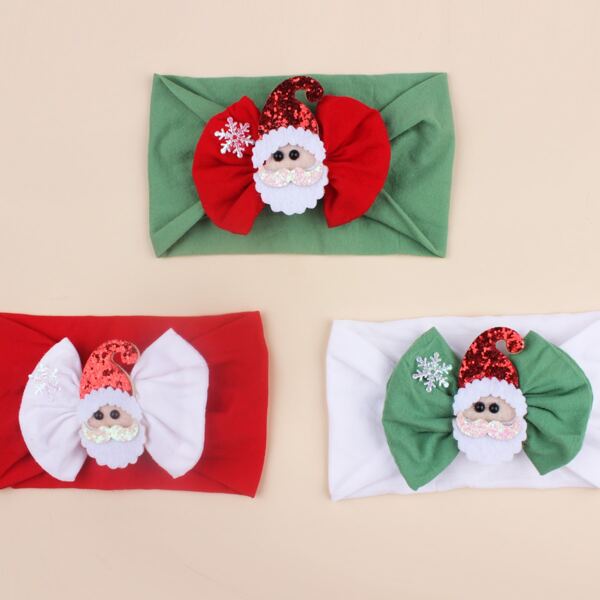 

3pcs Baby Christmas Santa Claus Decor Headband, Multicolor