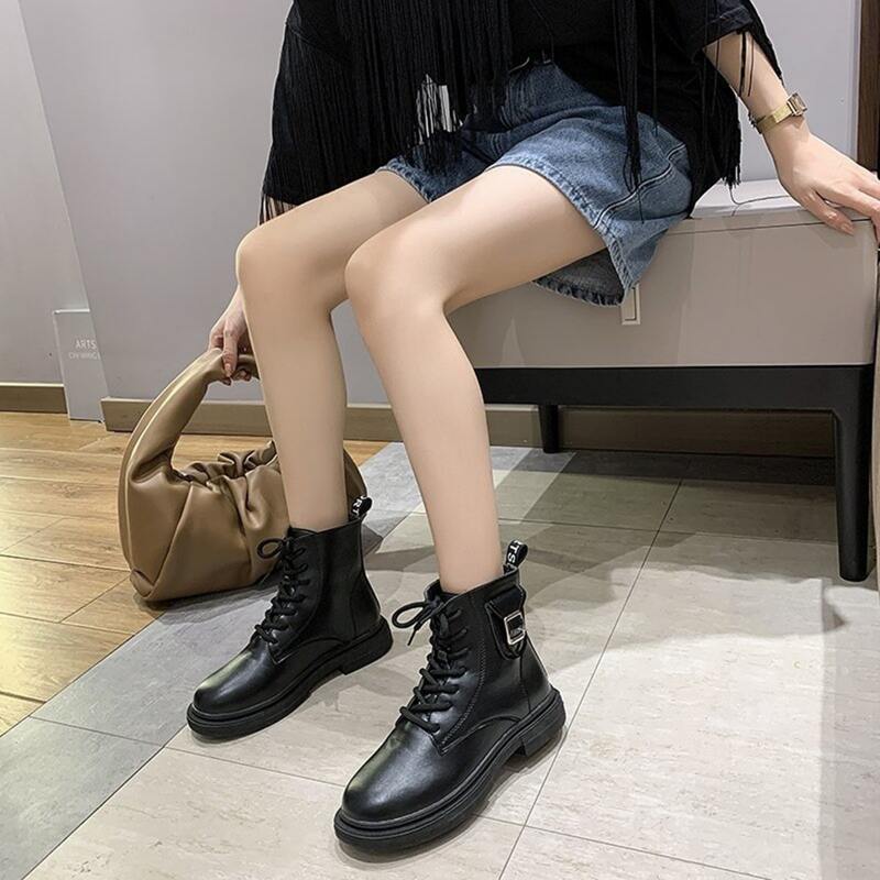 

Lace-up Front Combat Boots, Black