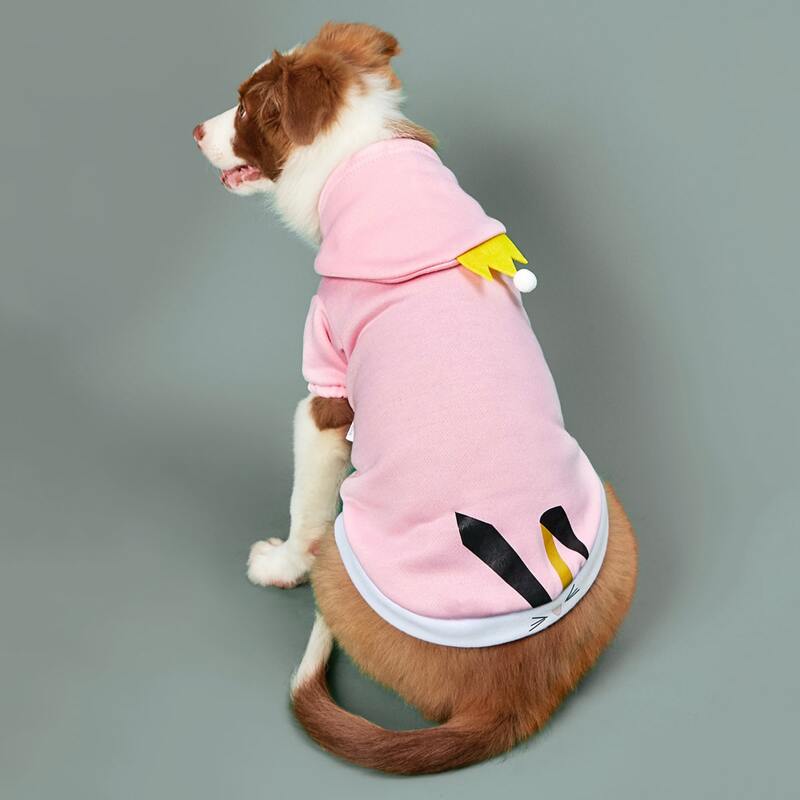 

Pom-pom Decor Hooded Dog Coat, Pink