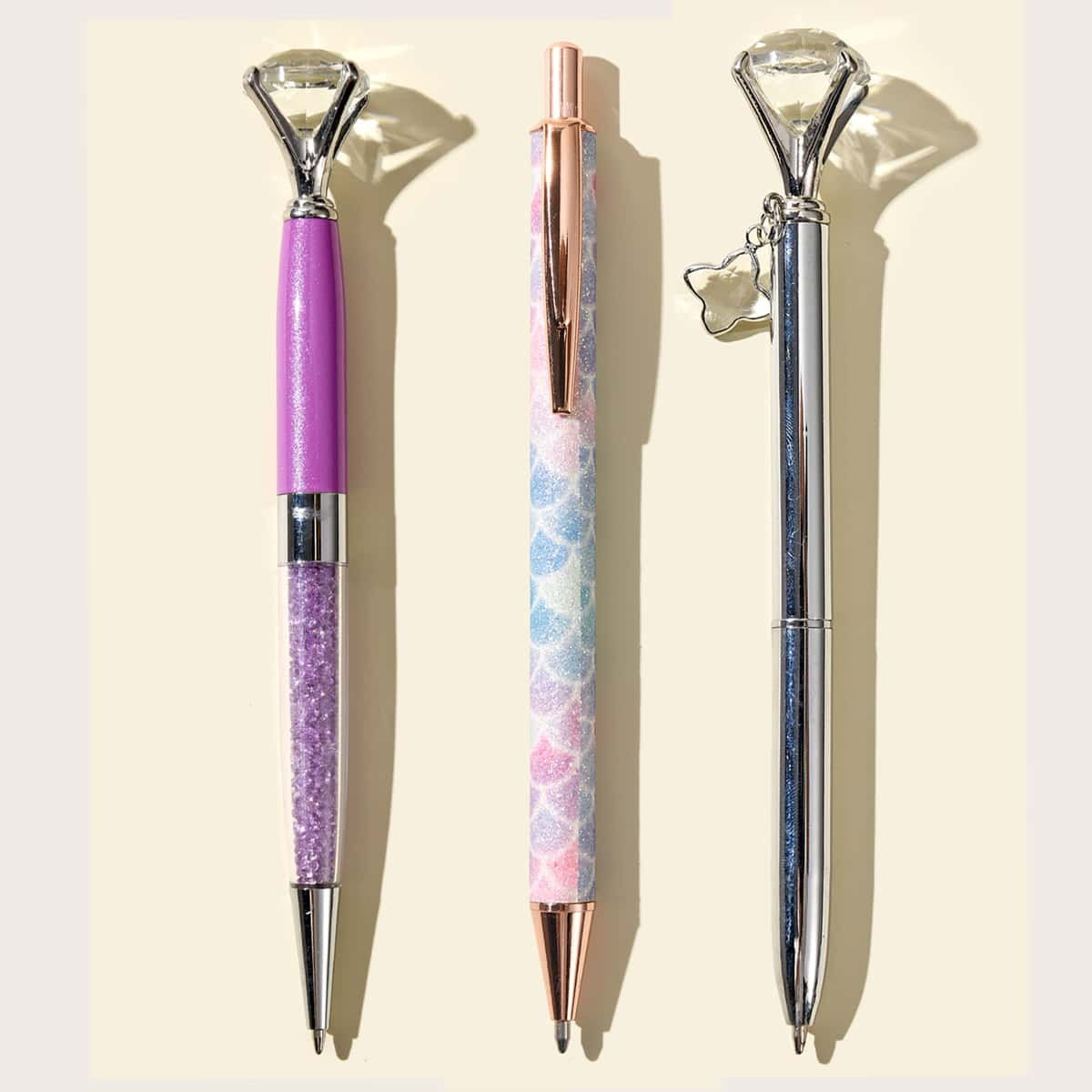 

3pcs Diamond Ballpoint Pen Set, Black