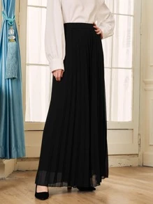 Modelyn Wide Leg Pleated Trousers - Black - View 3