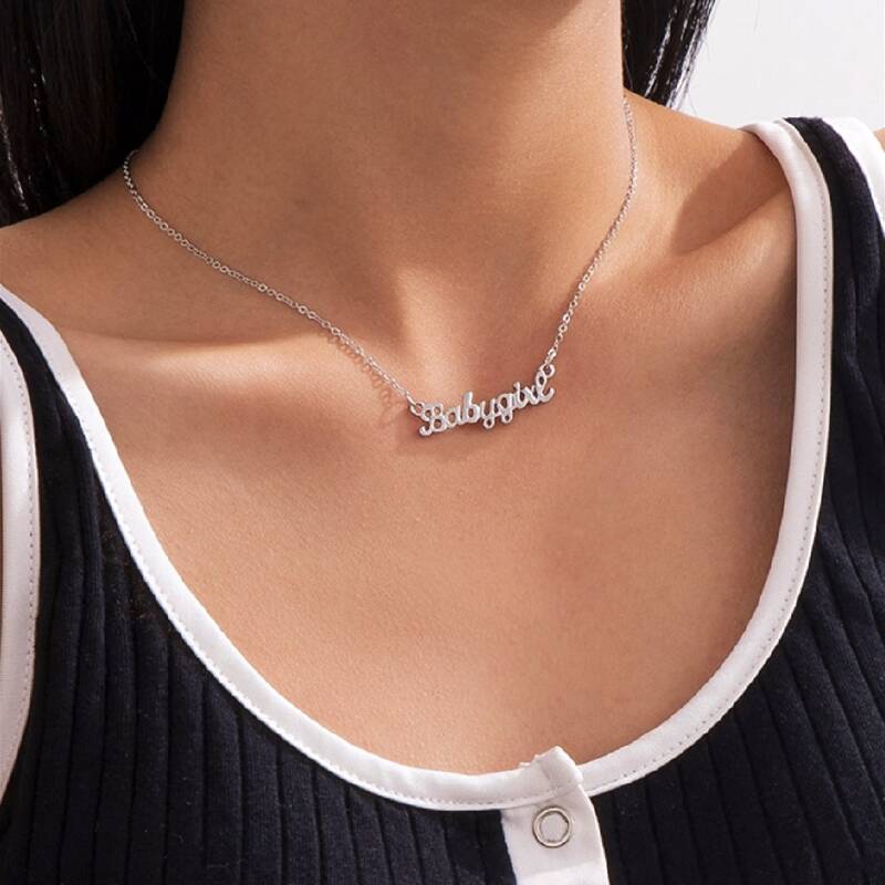 

Letter Pendant Necklace, Silver