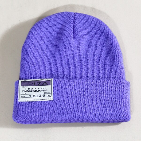 

Letter Label Decor Beanie, Purple