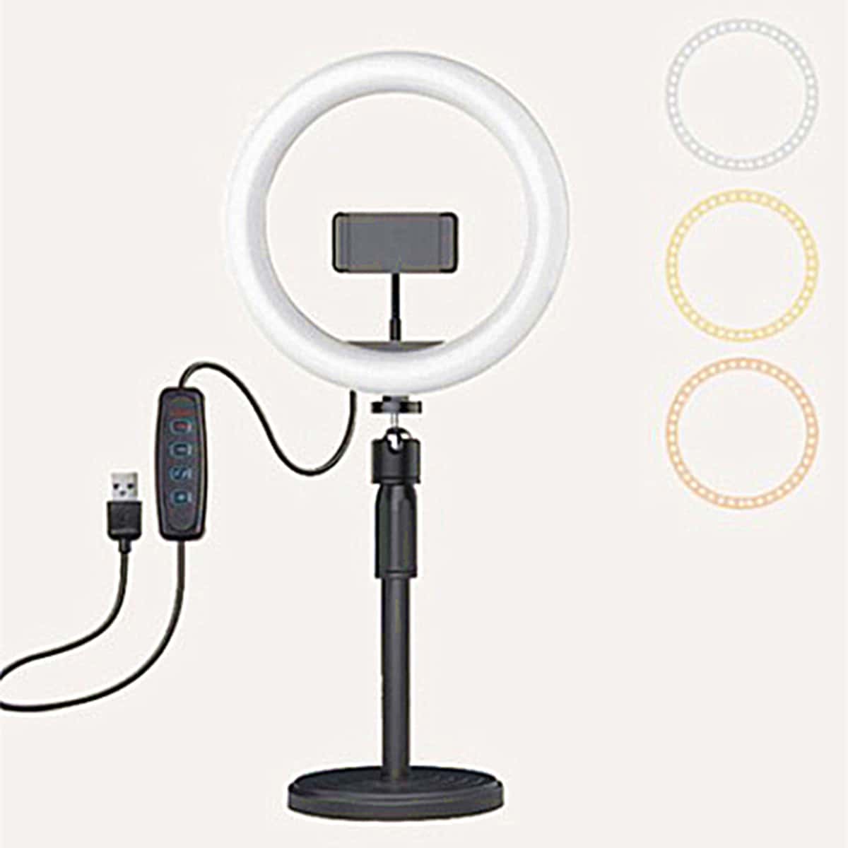 

Selfie Ring Light With Phone Holder, Black