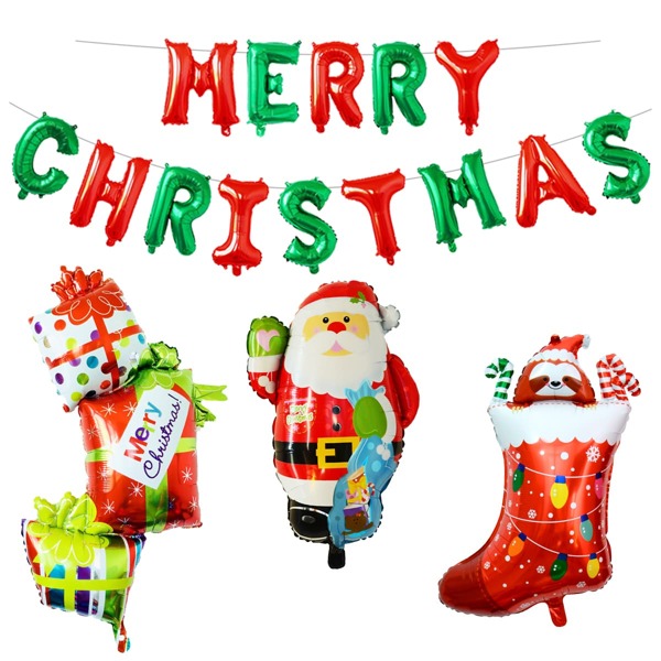 

7pcs Christmas Decoration Balloon Set, Multicolor