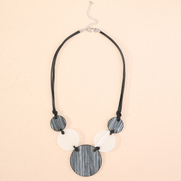 

Acrylic Disc Decor Necklace, Multicolor