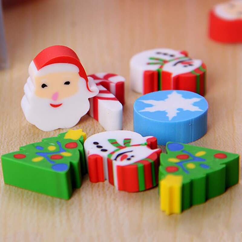 

35pcs 1 Box Random Christmas Eraser, Multicolor