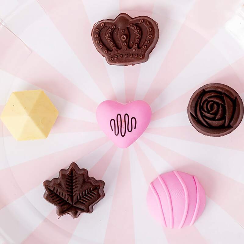 

6pcs Chocolate Shaped Eraser, Multicolor