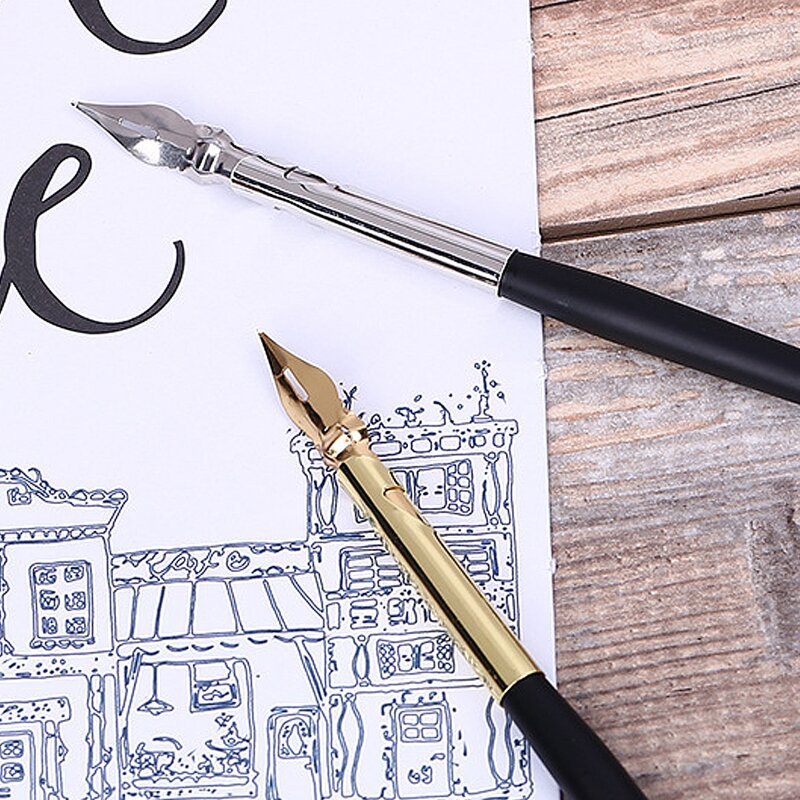 

1pc Random Color Wooden Handle Dip Pen, Multicolor