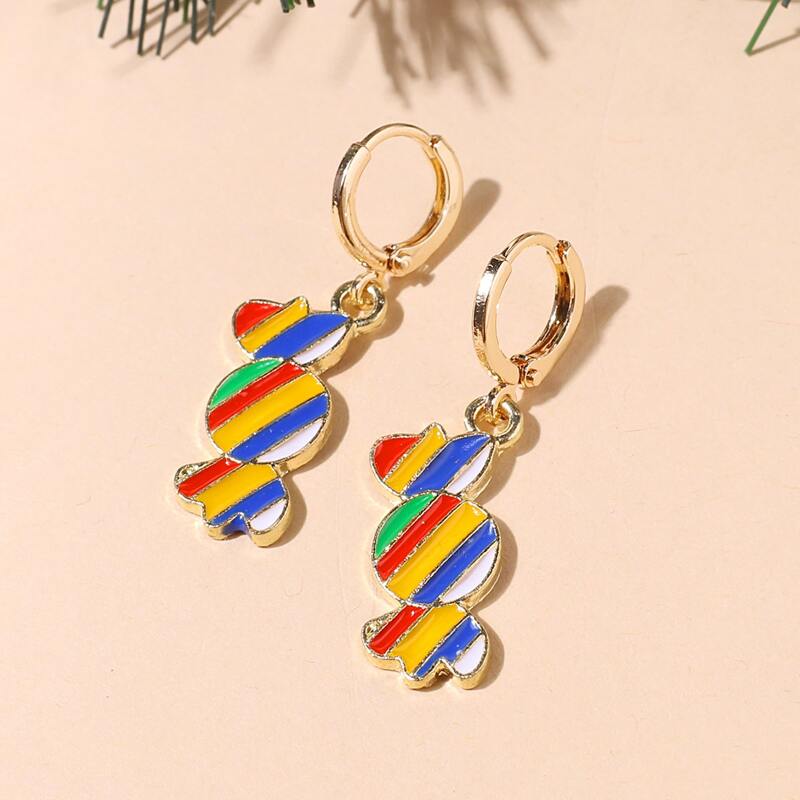 

Christmas Candy Drop Earrings, Multicolor