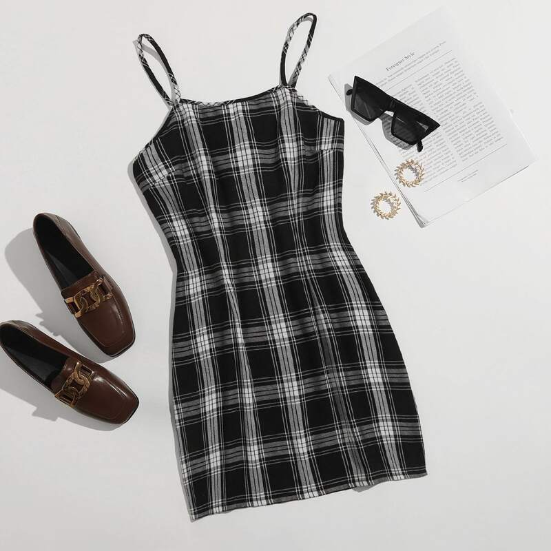 

Plaid Cami Dress, Multicolor