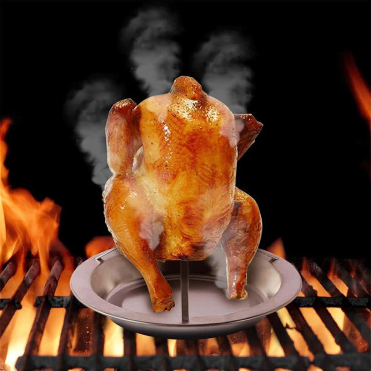 

1pc Roast Chicken Holder, Silver