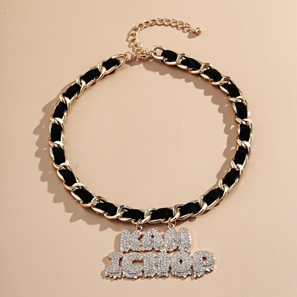 

Rhinestone Letter Pendant Necklace, Multicolor