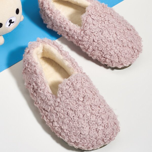 

Toddler Girls Wide Fit Fluffy Slippers, Pink