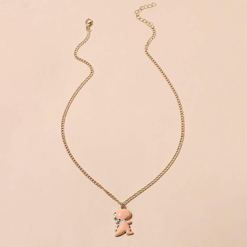 

Cartoon Dinosaur Chain Necklace, Apricot