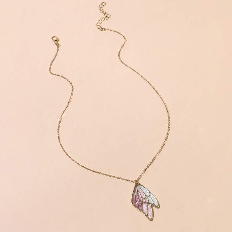 

Butterfly Wings Chain Necklace, Multicolor