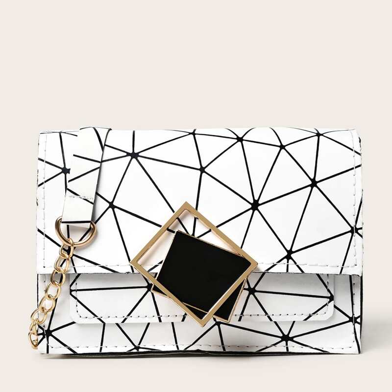 

Geo Chain Crossbody Bag, White