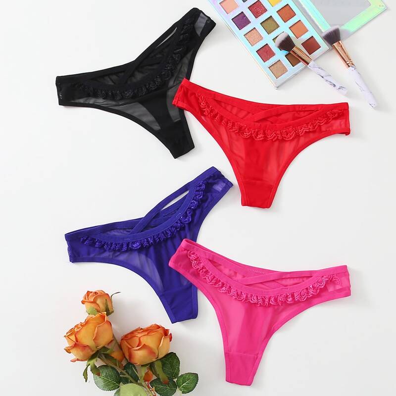 

4pack Lace Panty Set, Multicolor