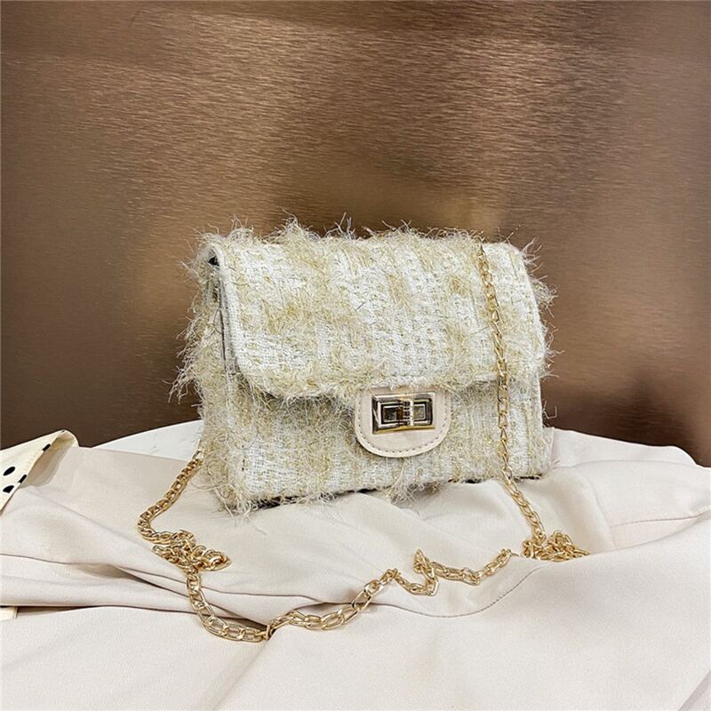 

Tassel Chain Crossbody Bag, White