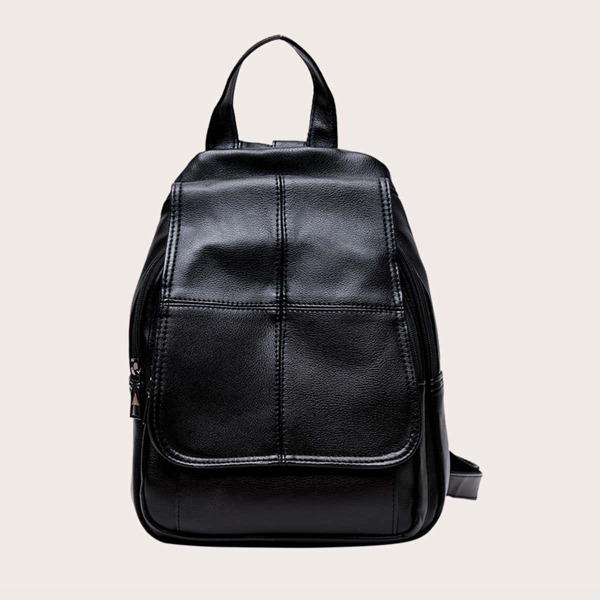 

Minimalist Flap Backpack, Black