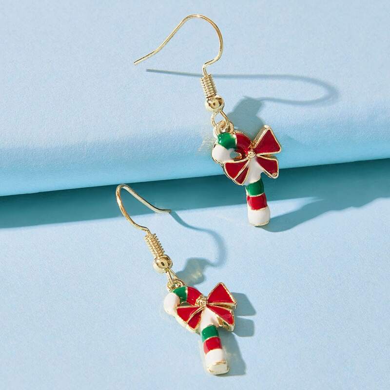 

Christmas Bow Drop Earrings, Multicolor