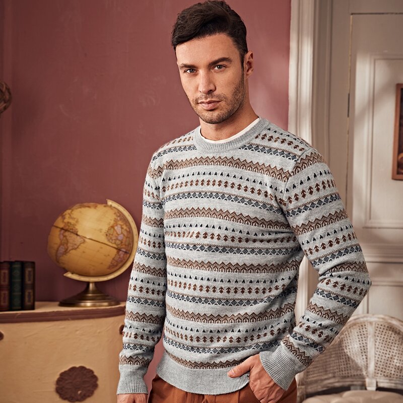 

Guys Geo Pattern Sweater, Multicolor