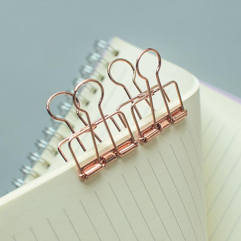 

3pcs Hollow Binder Clip, Rose gold