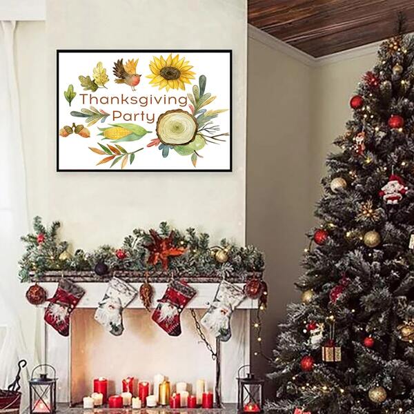 

Slogan Graphic Wall Painting Without Frame, Multicolor