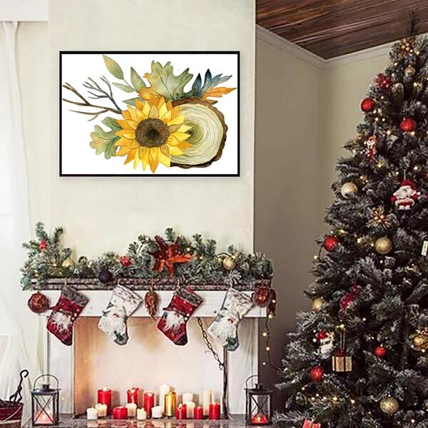 

Sunflower Print Wall Painting Without Frame, Multicolor
